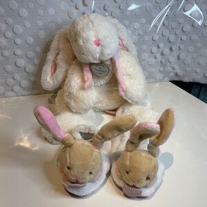 🧸2 for $15- French 🐰plush baby newborn bunny & slippers